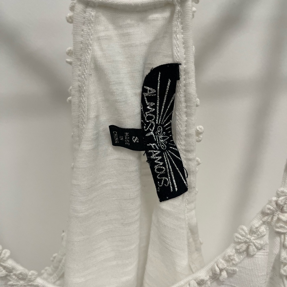 Almost Famous Ladies Crop Tank Top - Size Small - White In Color - Picture 3 of 3